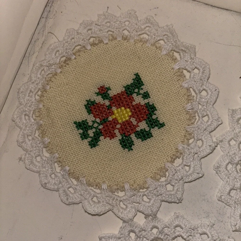 Set of 14 Coasters Cup Mat Pad Embroidered Lace Doilies 11cm/11cm(4
